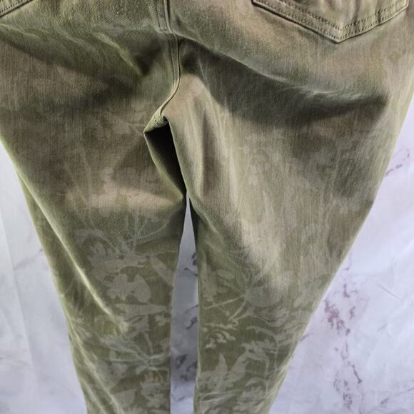 NYDJ Jeans Women 12 Green Pattern Sherri Slim Straight High Rise Denim Daughters - Picture 8 of 12